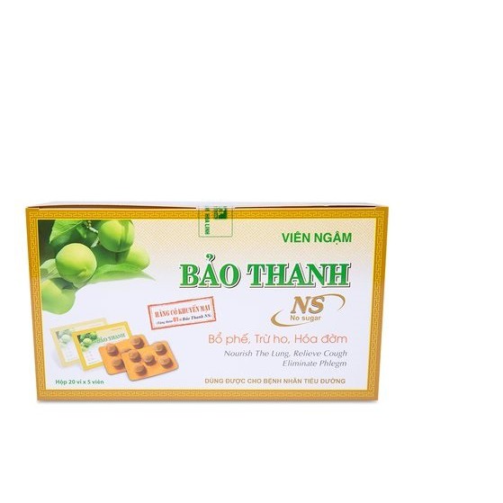 Viên ngậm Bảo Thanh không đường hộp 20 vỉ