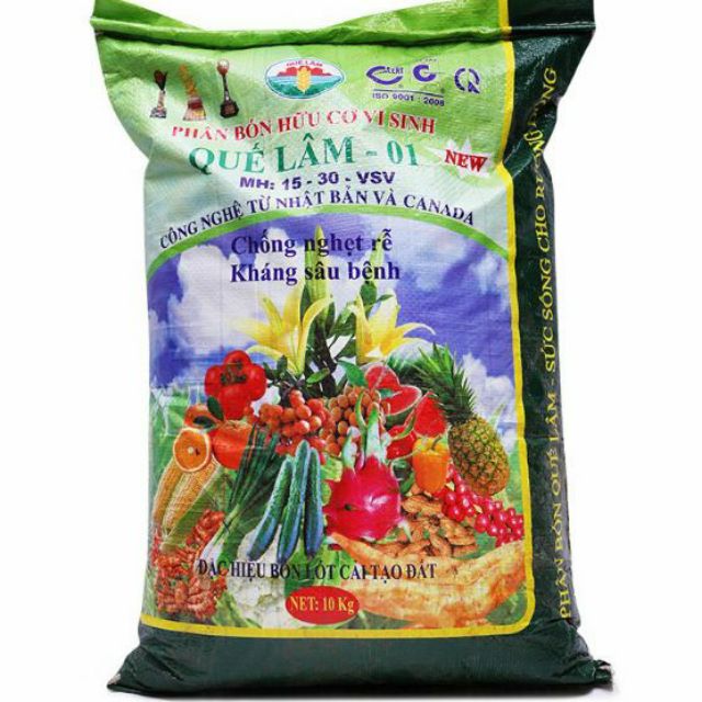 1kg Phân hữu cơ vi sinh Quế Lâm - Chống nghẹt rễ, kháng sâu bệnh