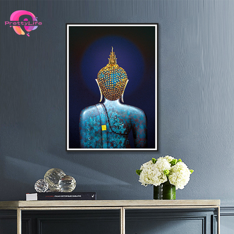 Tranh Đính Đá Tự Làm Hình Tượng Phật Shakyamuni Trang Trí Phòng Khách