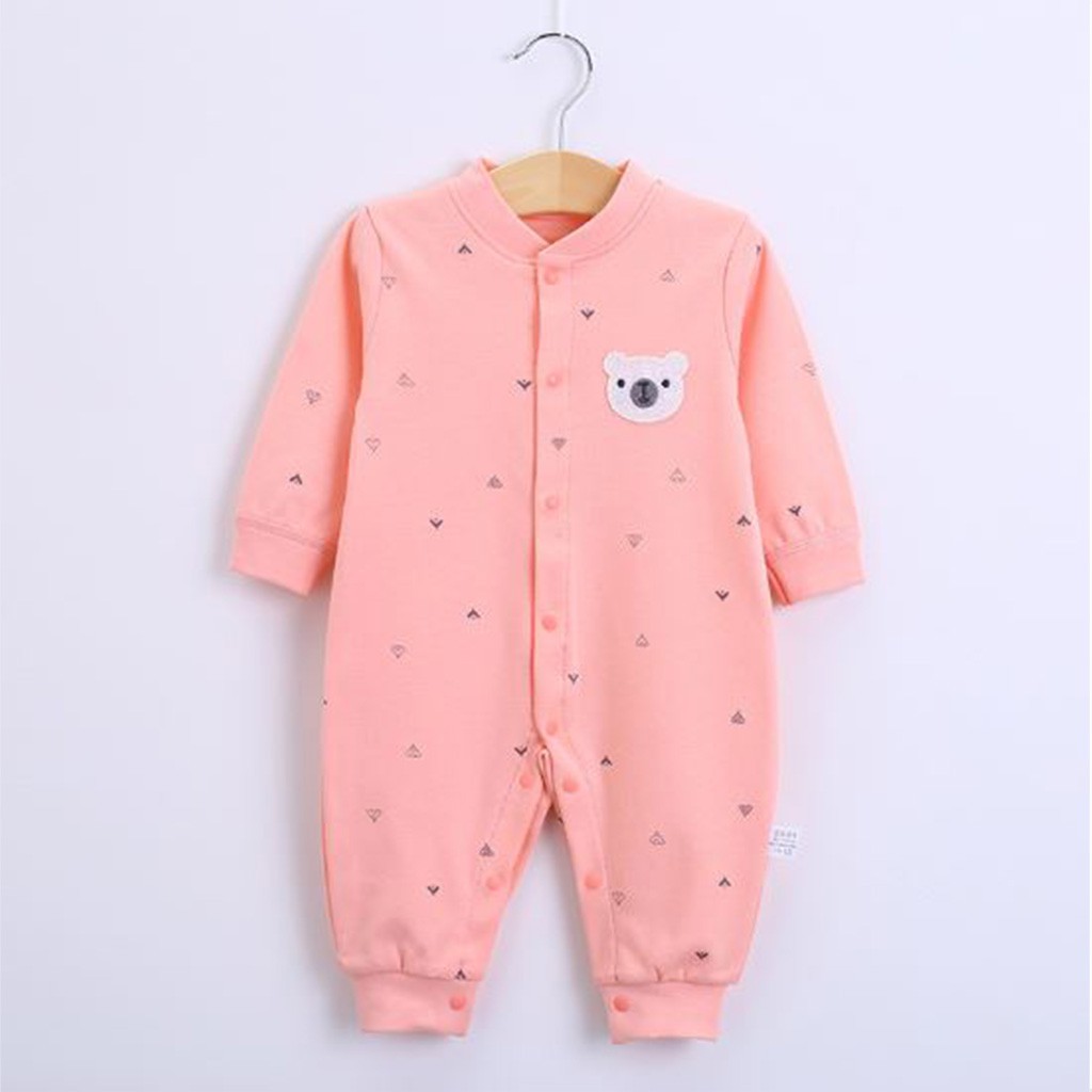 Bodysuit cho bé body liền thân dài tay cotton cho bé trai gái sơ sinh từ 3-12kg, hàng xuất Nhật cúc giữa đẹp – BD02