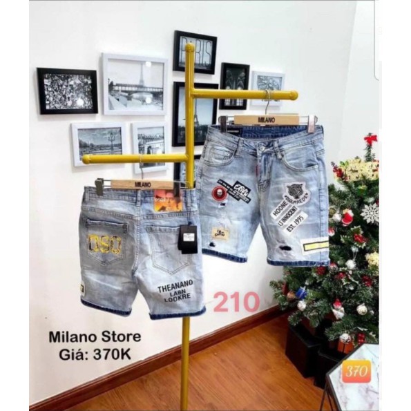 Quần short jean nam màu xám thêu logo chất bò - quần lửng bò nam co giãn thời trang cao cấp Pn_shop90 ms207 | BigBuy360 - bigbuy360.vn