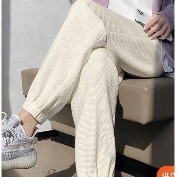 Quần jogger unisex thể thao, quần ống rộng kiểu dáng jogger mặc nhà nam nữ vải TỔ ONG năng động cho bán gái, chất đẹp rẻ