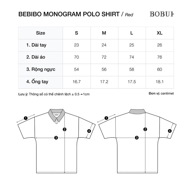 Áo Polo Tay Ngắn BOBUI BEBIBO MONOGRAM POLO SHIRT/ RED