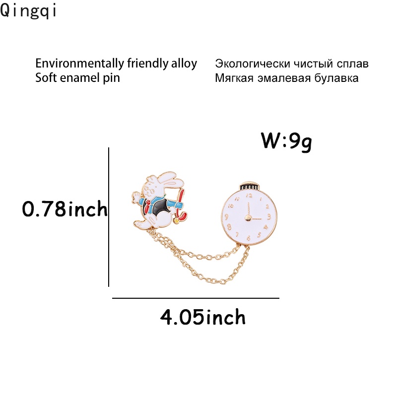 Ghim cài Miss Zoe trang trí thiết kế mặt đồng hồ và thỏ xinh xắn
