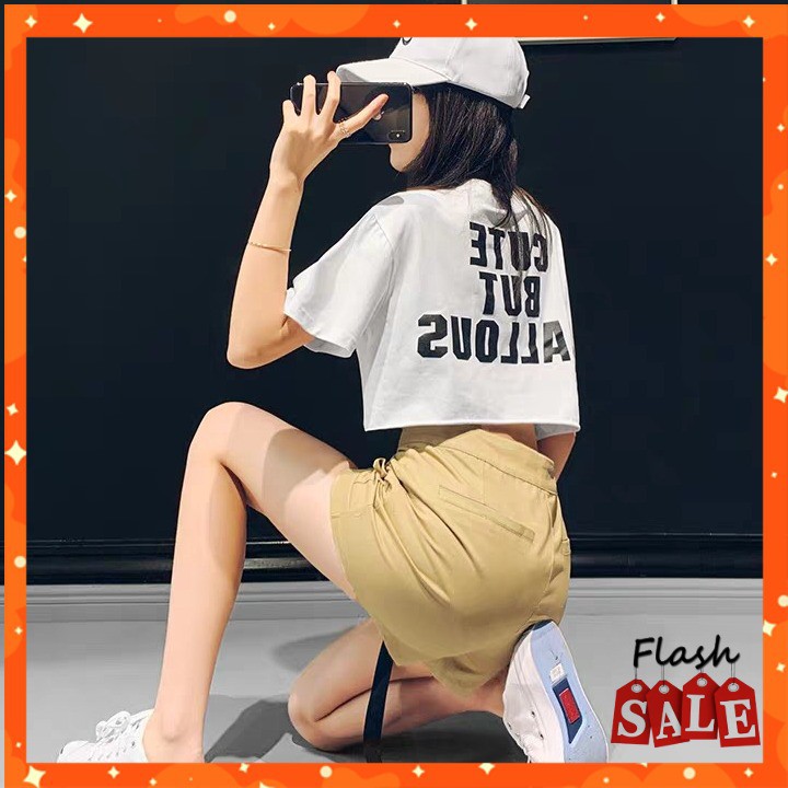 [Mã WAFS10 giảm 15% đơn 99k] [ GIAMR GIÁ ] ÁO PHÔNG CROPTOP CHỮ ĐEN SIÊU HOT- MSD24