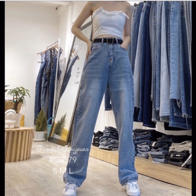 [Bigsize 30-35] Quần Ống Rộng Form To Dài 105cm, Lưng Cao - Rách 1 Hông Đùi Ngoài | BigBuy360 - bigbuy360.vn