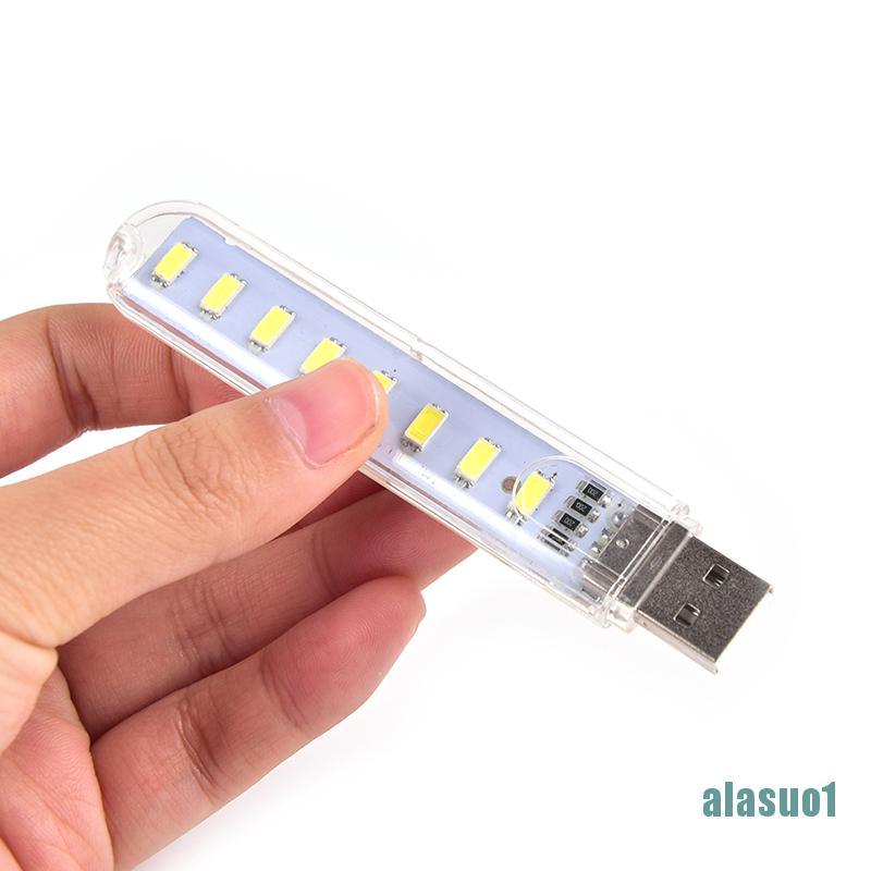 Đèn led mini 8 bóng chiếu sáng ban đêm tiện dụng khi đi cắm trại đầu cắm USB vào máy tính bàn laptop