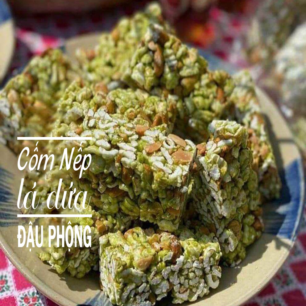 Cốm Nếp Lá Dứa Đậu Phộng - Túi 500gr