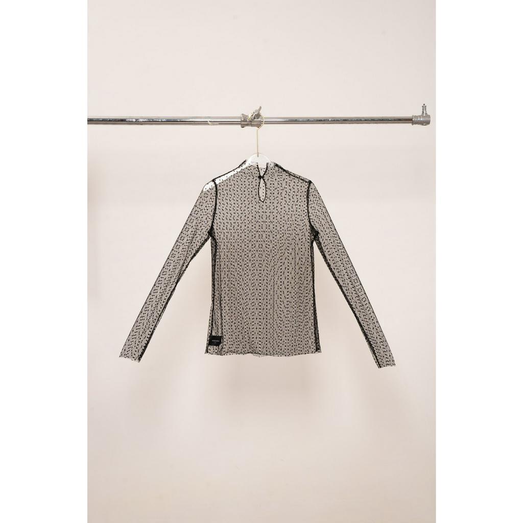 MAVEN - Áo lưới tay dài cổ lọ Stacy Top