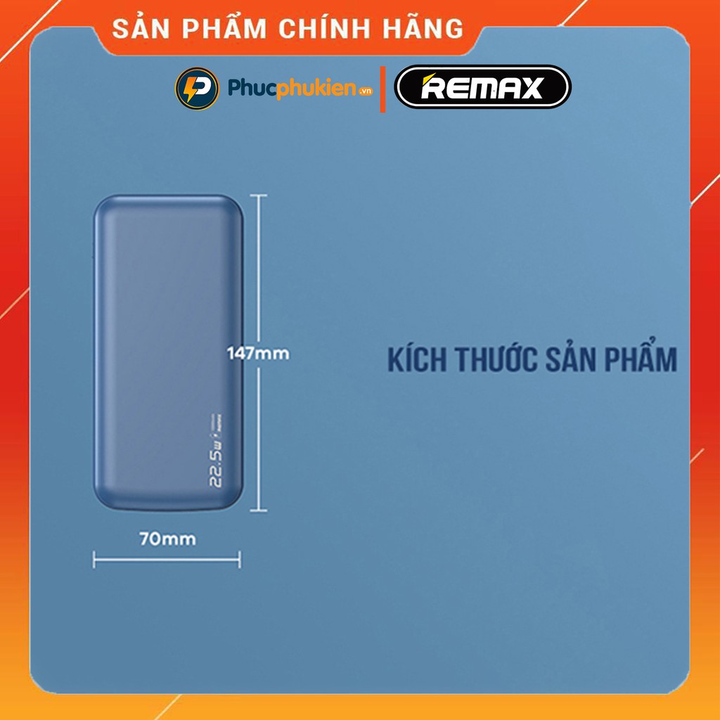 Sạc dự phòng không dây 20000mah chính hãng Remax RPP 207 sạc không dây 15w và 3 cổng sạc nhanh iPhone 20w Phúc Phụ Kiện