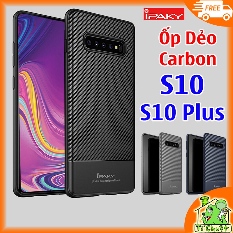 Ốp Lưng Samsung S10 S10 Plus vân 3D Carbon Chống bẩn