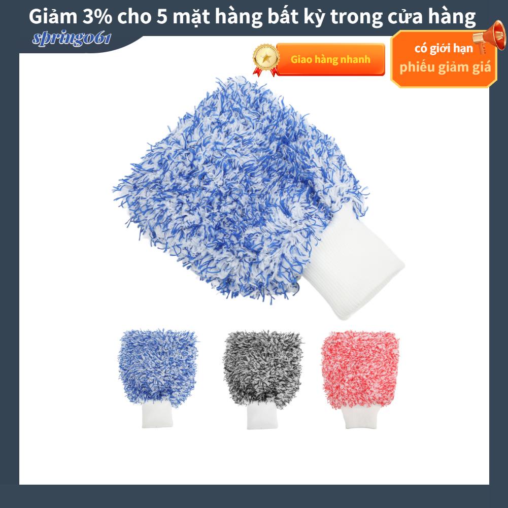 Spring061 Car Washing Glove Scratch Resistant Microfiber Double Sided Cleaning Cloth Soft Universal