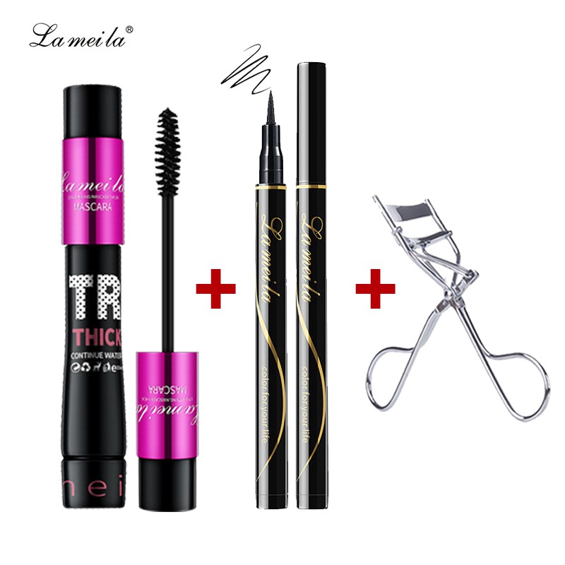 Bộ trang điểm mắt LAMEILA gồm Mascara + Kẻ Mắt + Kẹp uốn lông mi mang đi du lịch