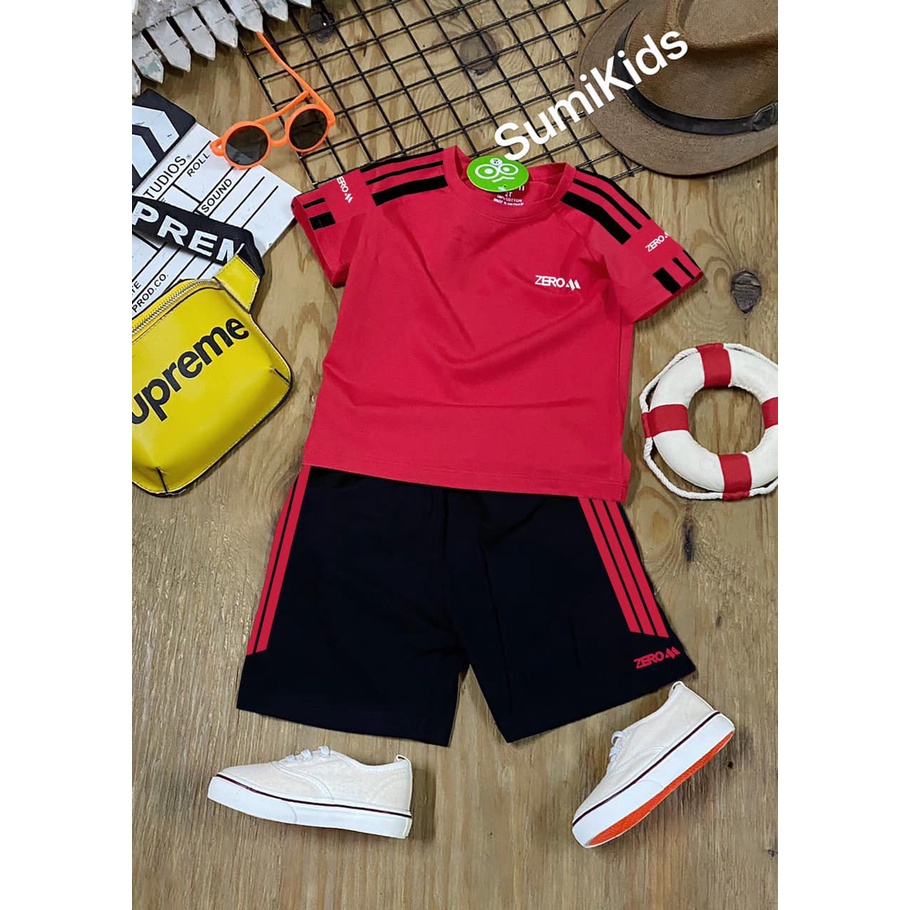 Đồ bộ thun Sumikids phong cách thể thao cho bé trai size 9 - 25kg Chất cotton co giãn 4 chiều