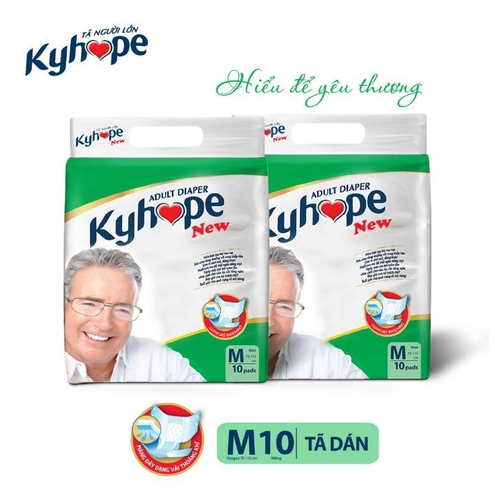 Tã dán Kyhope New size M10 miếng - Công nghệ Nhật Bản, lõi 3D siêu thấm hút giúp bề mặt tã luôn khô thoáng