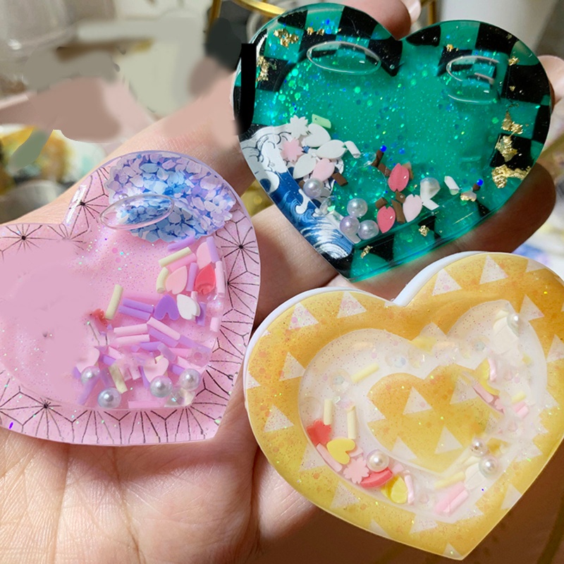 Khuôn Làm Móc Khóa Epoxy Hình Ngôi Sao/Trái Tim