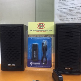 Combo gồm: Loa máy tính LOYFUN M22 + usb bluetooth biến loa thường thành loa Bluetooth