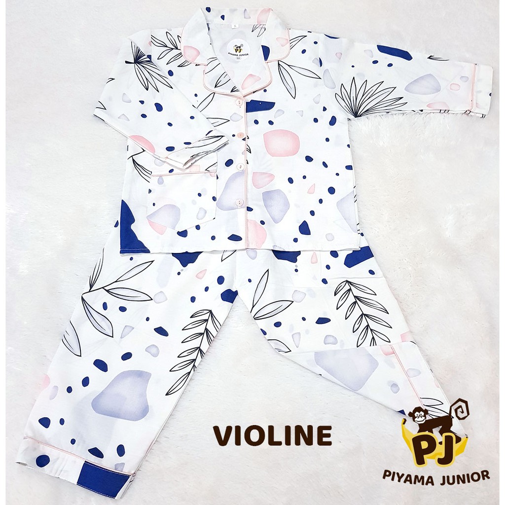Bộ Đồ Ngủ Tay Dài Vải Cotton In Hình Đàn Violin Dễ Thương Cho Bé