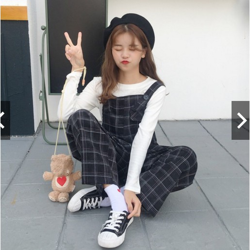 [ORDER] - Quần yếm nhung dài caro ống rộng 😍😍🤤 | BigBuy360 - bigbuy360.vn