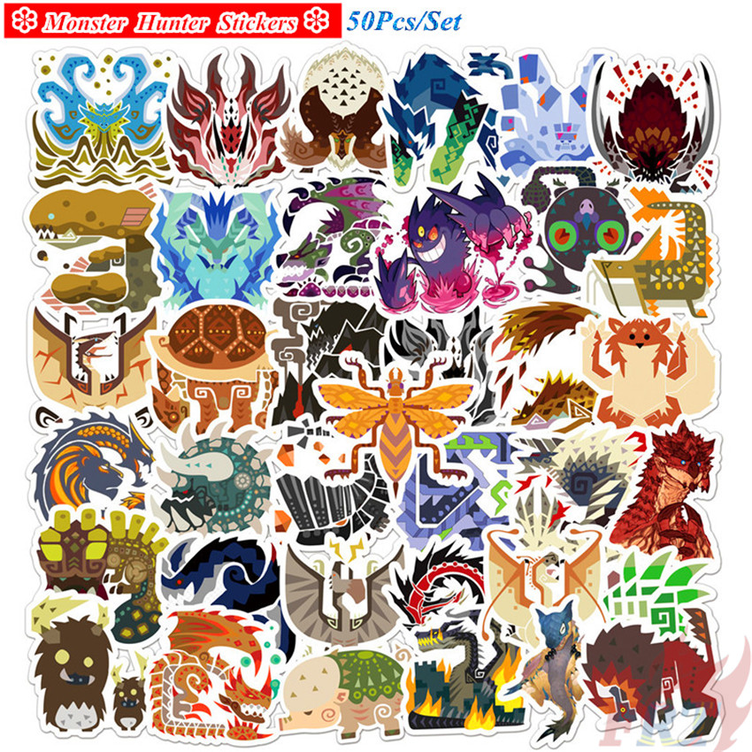 ❉ Monster Hunter Series 03 Stickers ❉ 50Pcs/Set Anime Games DIY Fashion Waterproof Decals Doodle Stickers