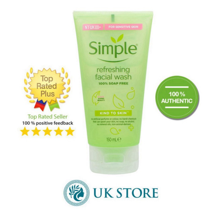Sữa Rửa Mặt Dạng Gel Simple Kind To Skin Refreshing Facial Wash 150ml | BigBuy360 - bigbuy360.vn