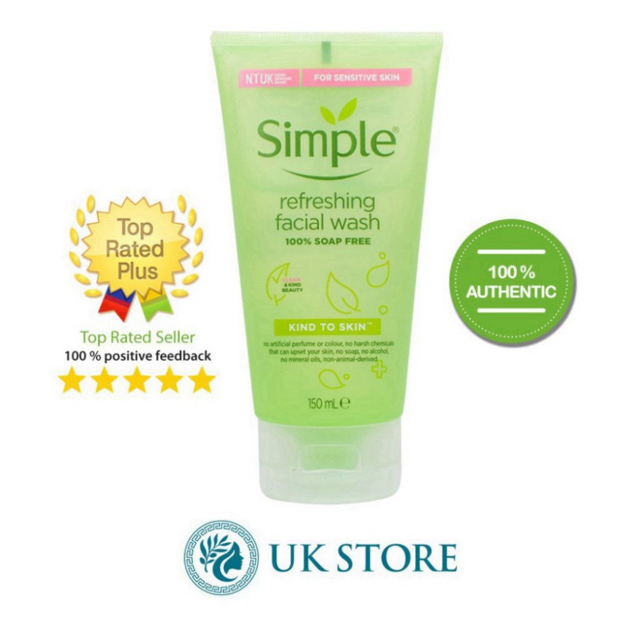 Sữa Rửa Mặt Dạng Gel Simple Kind To Skin Refreshing Facial Wash 150ml