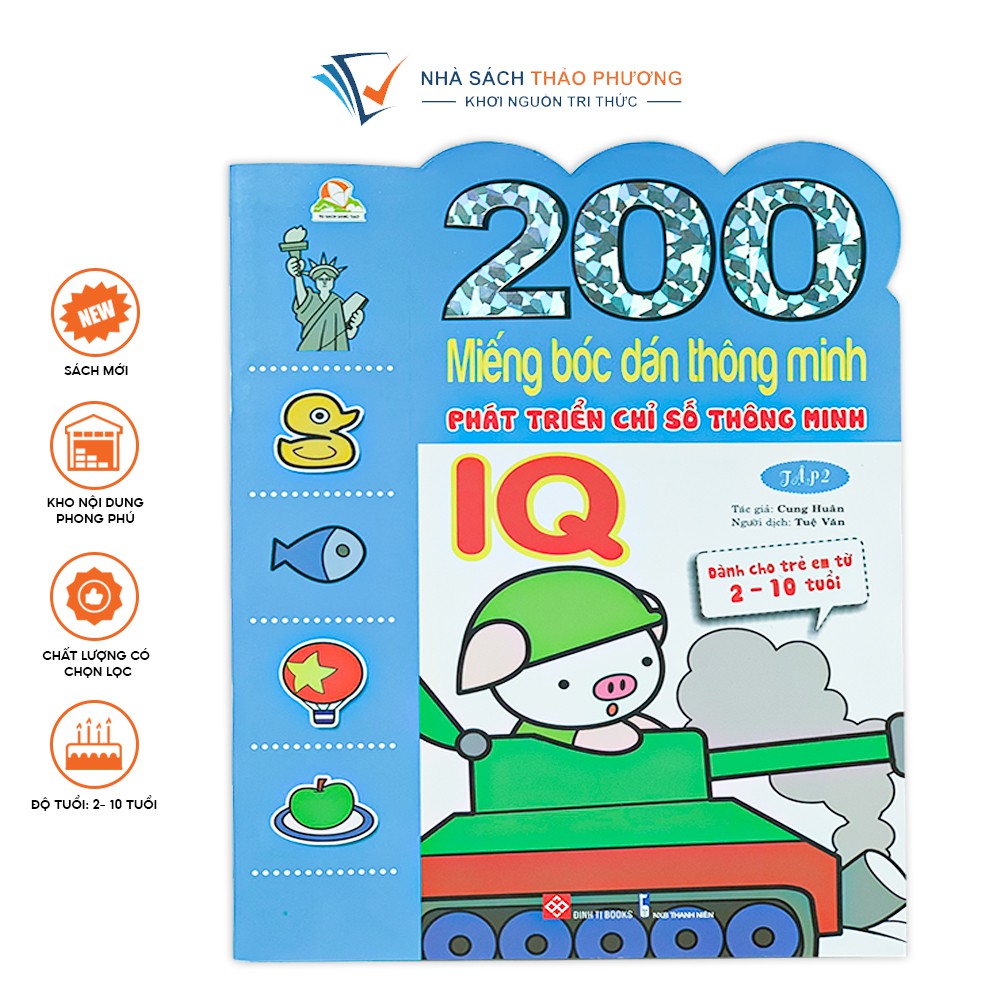 Sách - 200 miếng bóc dán thông minh phát triển chỉ số thông minh cảm xúc sáng tạo cho trẻ