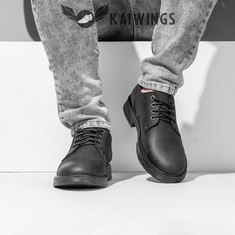 Giày Nam Cao Cấp Phong Cách Da Bò Thật Đẹp KAIWINGS Giày Nam Công Sở Hàng Hiệu Nam Tính GVN06