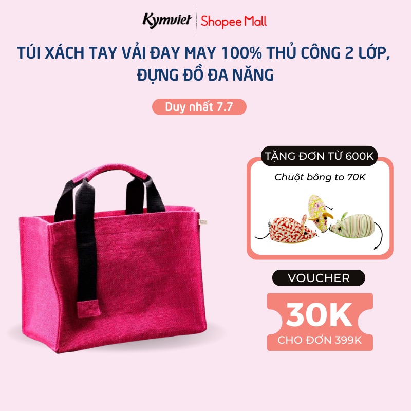 Túi Xách Vải Đay KYMVIET Craft Đựng Đồ Đa Năng, Thiết Kế Thời Trang