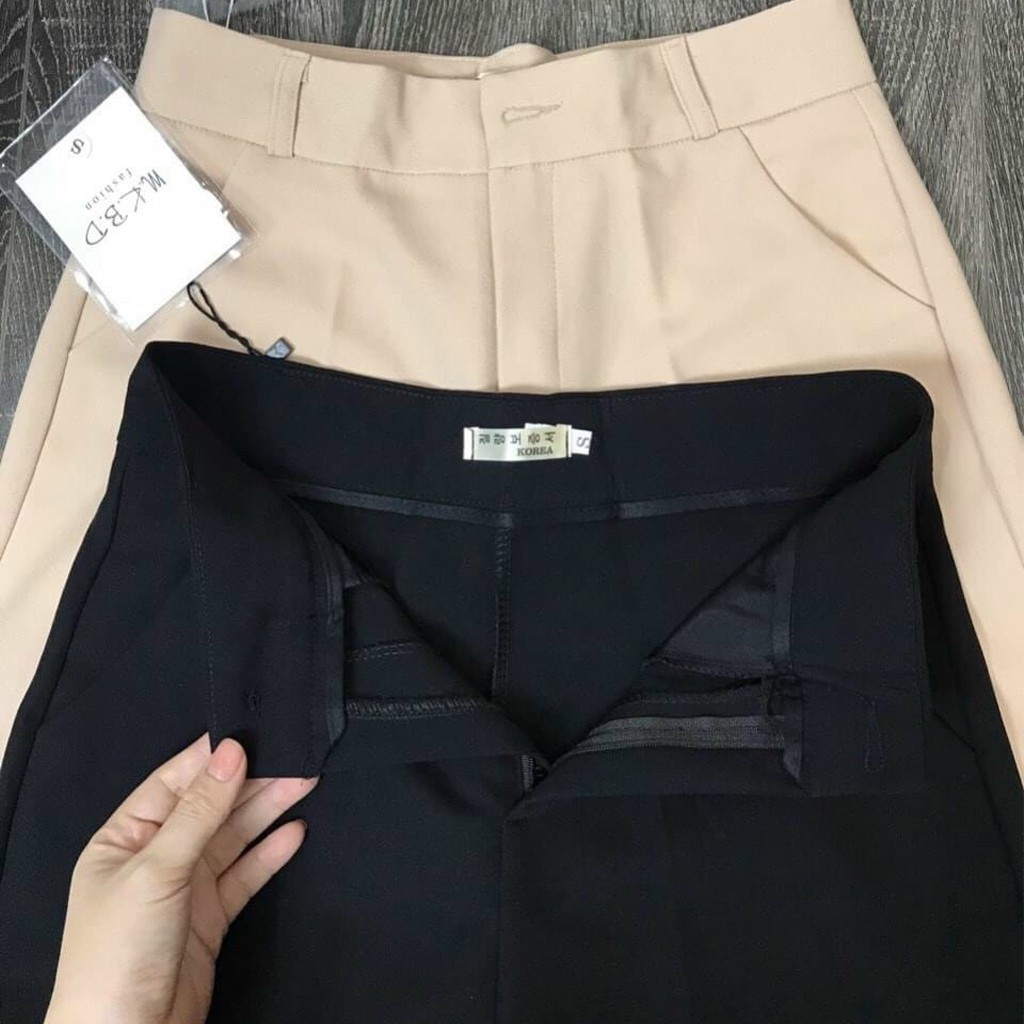 Quần tây ống rộng công sở màu đen, be, Quần ống rộng nữ 45 đến 65 kg | BigBuy360 - bigbuy360.vn
