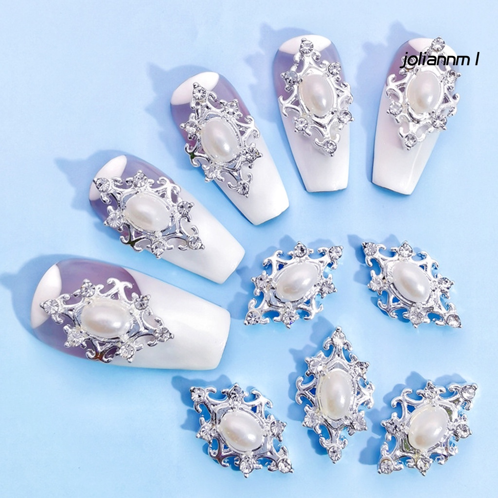 Túi 10 đá đính trang trí móng tay DIY bằng hợp kim 3D độc đáo