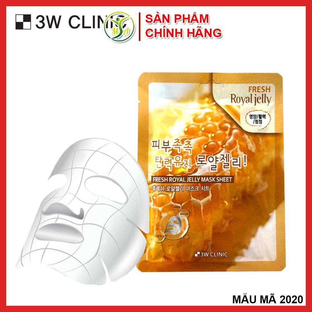 Combo 10 mặt nạ chiết xuất sữa ong chúa 3W Clinic Fresh Royal Jelly Mask Sheet