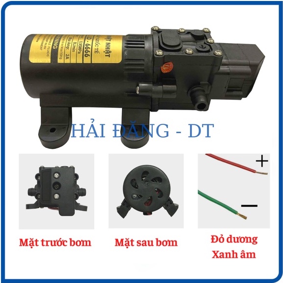 Máy bơm nước mini 12V, Máy bơm tăng áp việt nhật 12V - DC