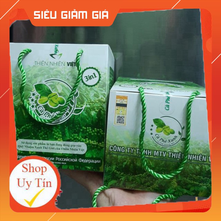 Cà Phê Xanh giảm cân tem chính hãng hộp 30 gói