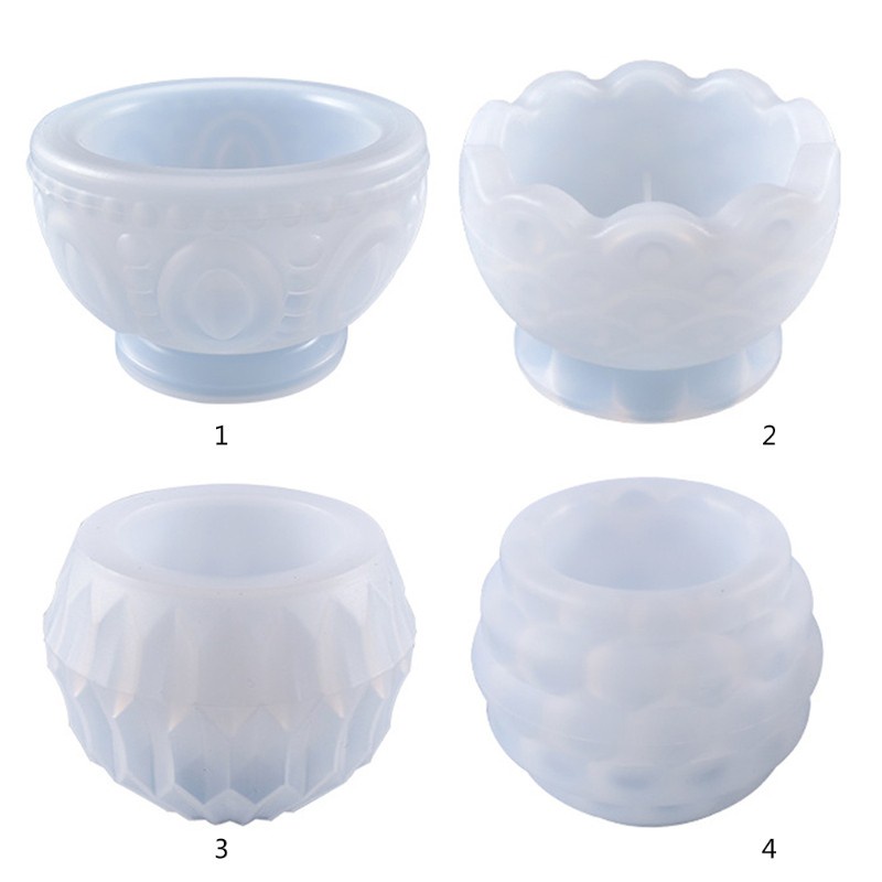 Khuôn Silicone Làm Chậu Hoa / Nến Bằng Nhựa Epoxy Diy Trang Trí Nhà Cửa