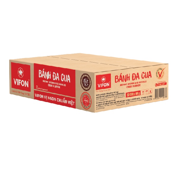[Thùng 30 gói] Bánh Đa Cua VIFON (60g / Gói)