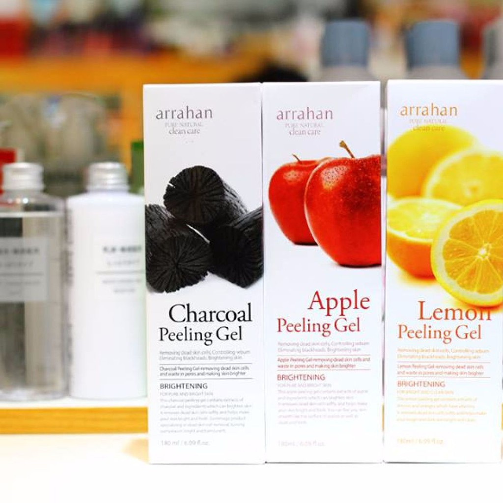 Tẩy da chết Arrahan Charcoal Peeling Gel 180ml chính hãng, chiết xuất từ than hoạt tính - 2016 Skincare