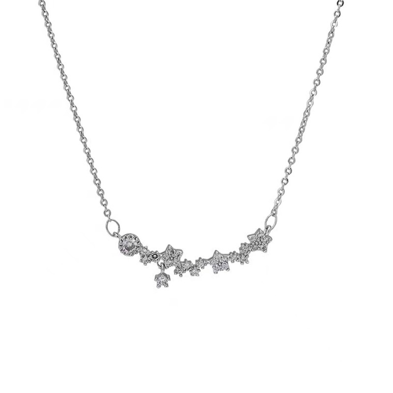 Vòng cổ Đính Đá Zircon Hình Ngôi Sao Lấp Lánh Phong Cách Hàn Quốc Cho Nữ