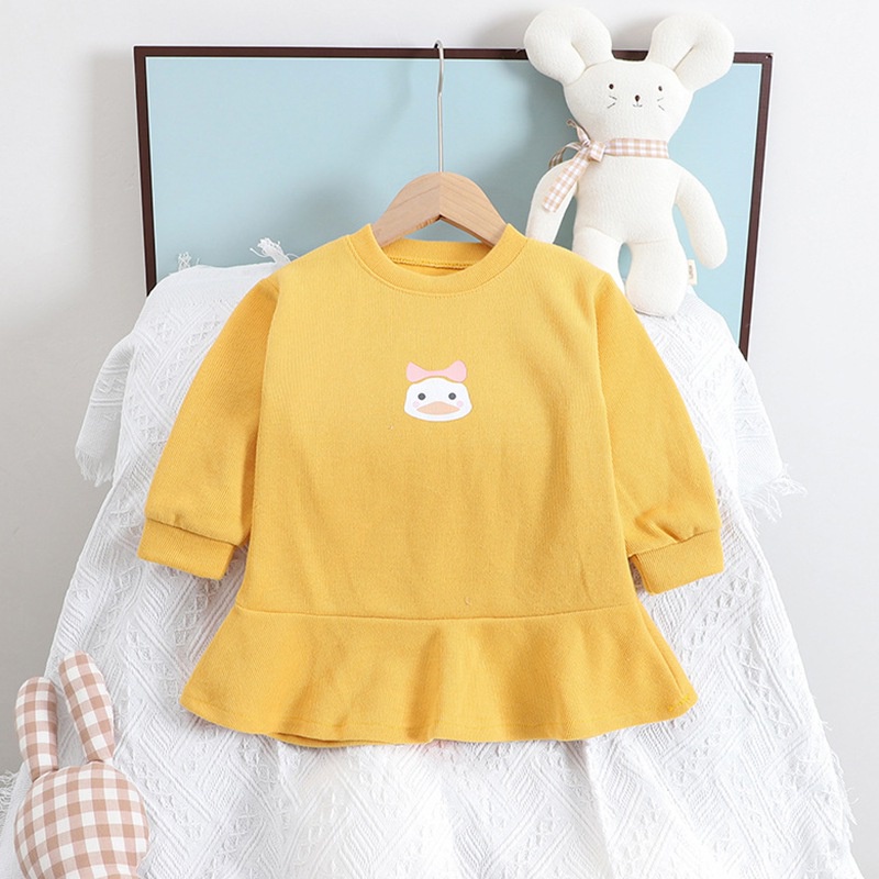 Đầm sweater tay dài cổ tròn thời trang mùa thu cho bé gái