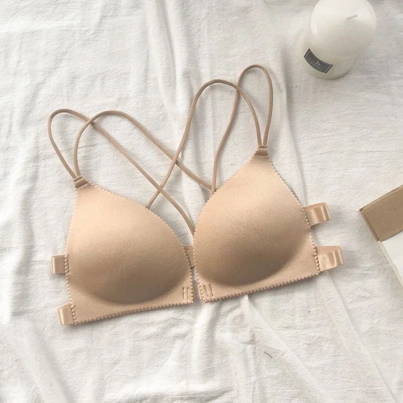 Áo ngực su đệm mỏng cài trước đan dây chéo siêu xinh KBRA 810