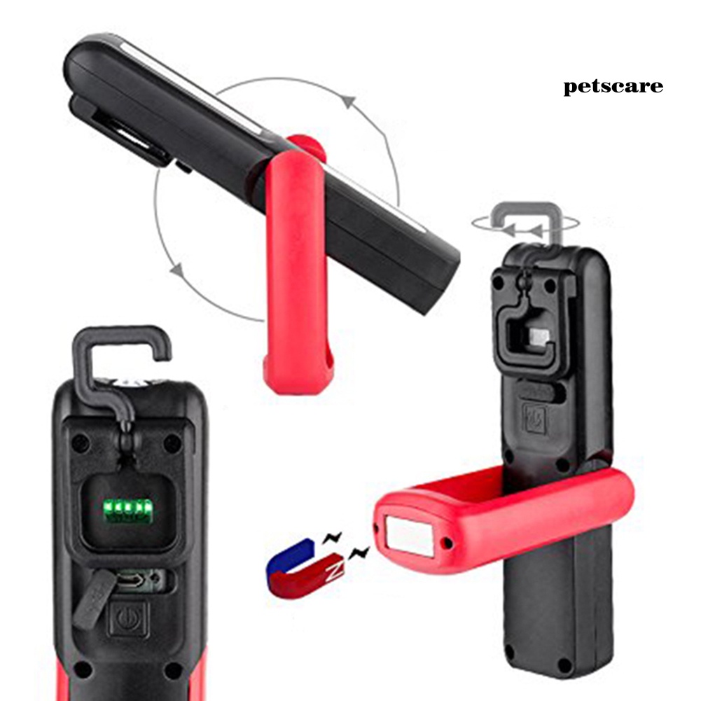 Đèn Pin LED COB PTCA Hít Nam Châm Có Thể Sạc Lại Qua USB