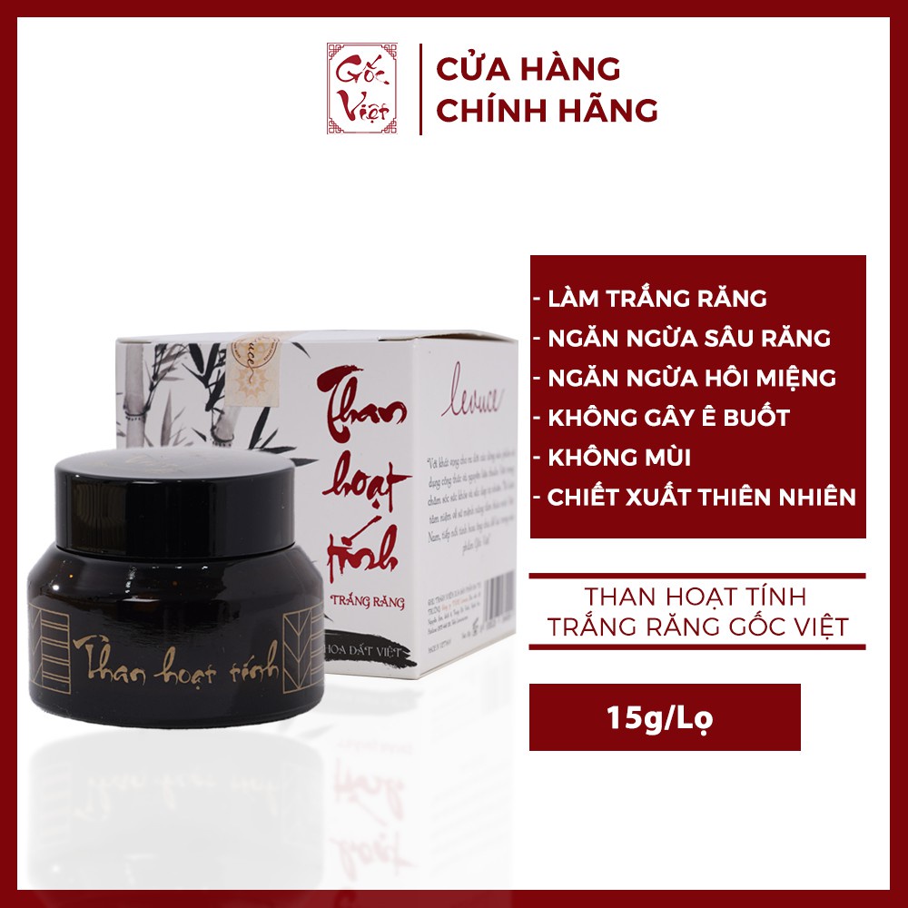 Bột than tre hoạt tính làm trắng răng Gốc Việt - Tẩy trắng răng, loại bỏ mảng bám, cao răng, ố vàng ngay tại nhà