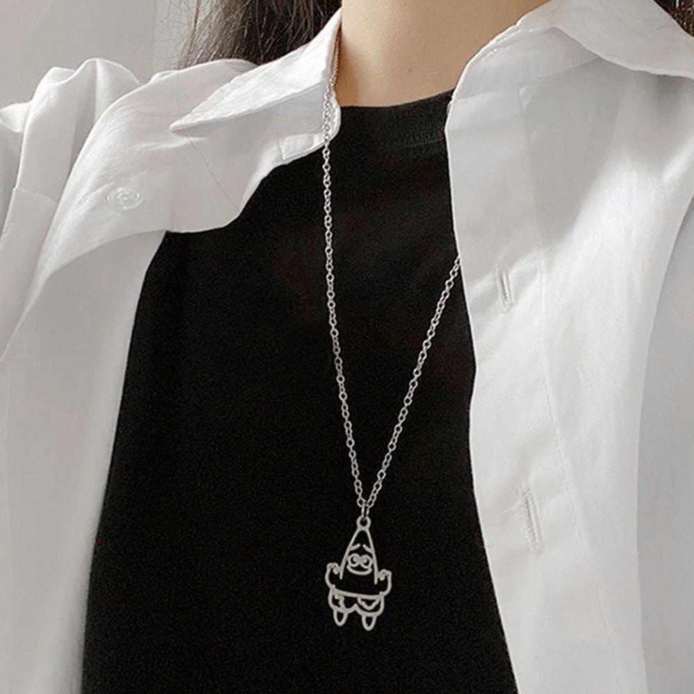 ANEMONE Vòng cổ Thép Titan Mặt Hình SpongeBob Phong Cách Đường Phố Cá Tính Cho Nam Nữ