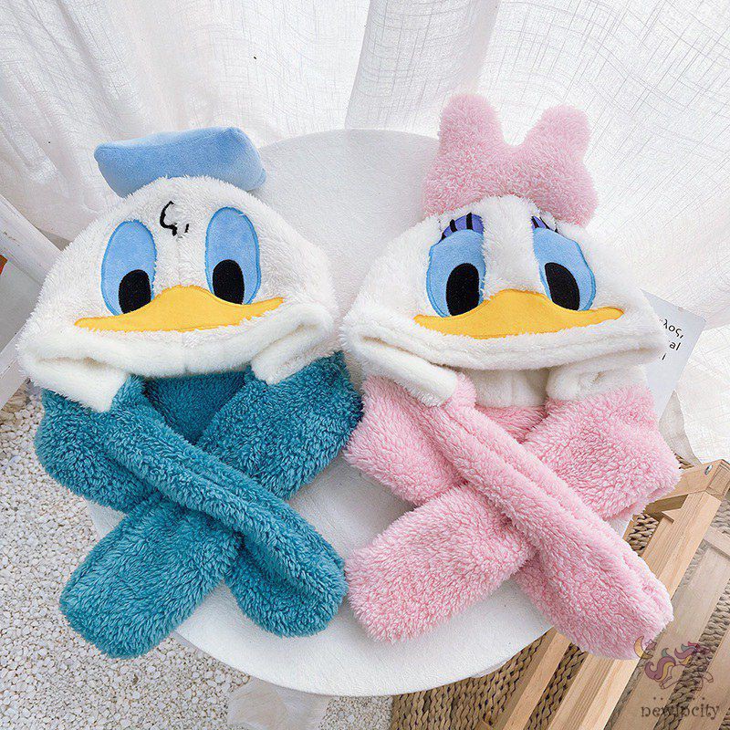 Mũ Lông Thắt Nơ Kiêm Khăn Choàng Cổ 2 Trong 1 Cho Bé