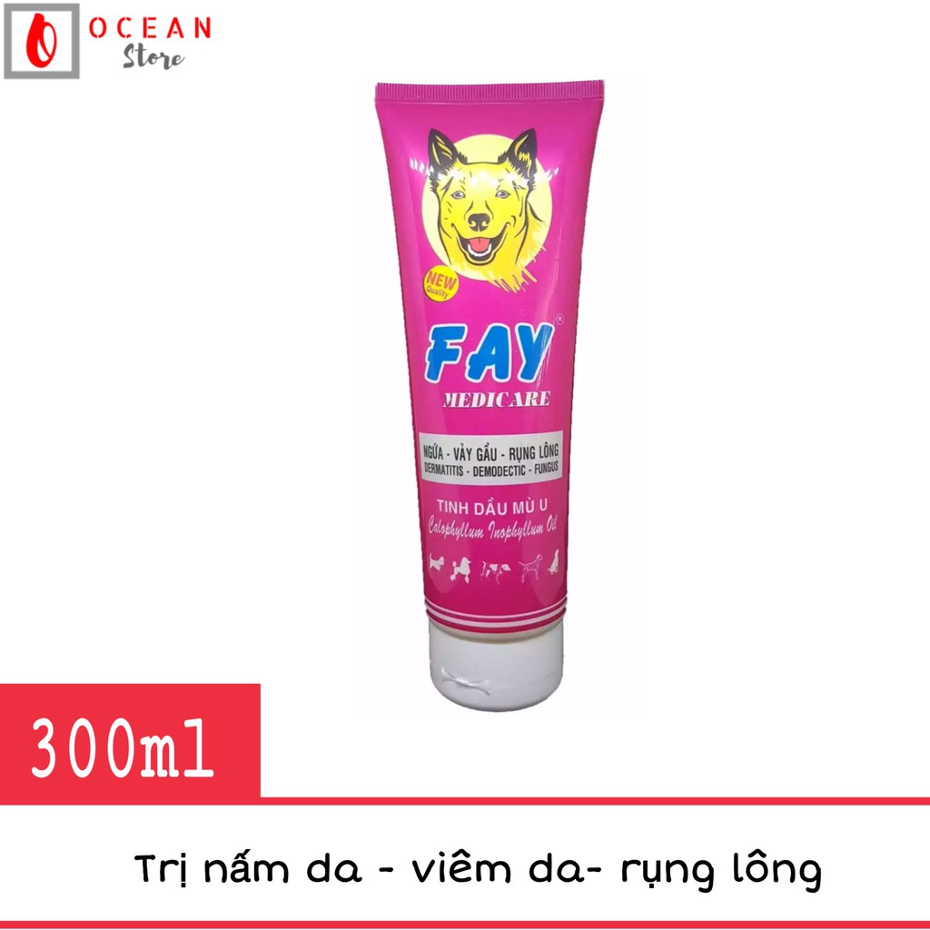 Sữa tắm trị nấm da, viêm da gây rụng lông cho chó - Fay Medicare 300ml