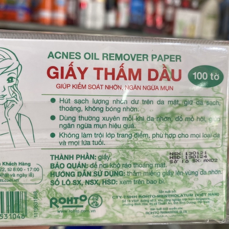 Giấy Thấm Dầu Acnes – Acnes Oil Remover Paper( 100 tờ)