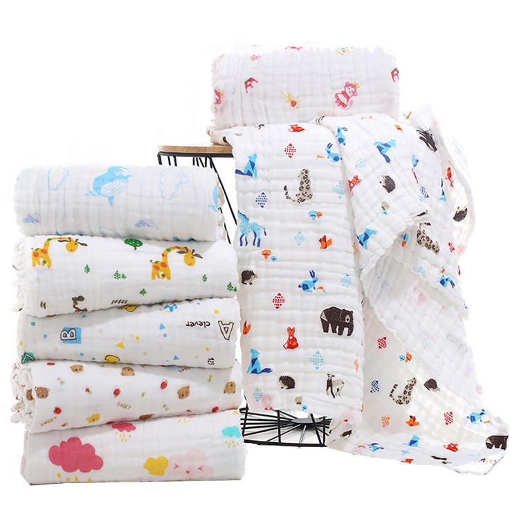 Khăn Tắm Xô Nhăn 6 Lớp Cotton 100% Mềm Mịn Thấm Hút Cho Bé | Kích Thước: 105 x 105cm |