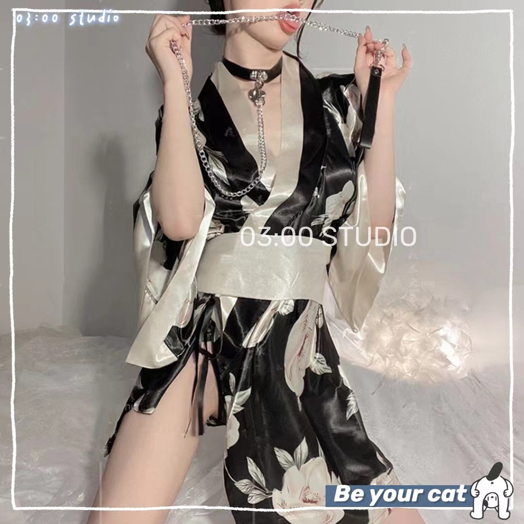 （Giao hàng bảo mật）🖤Đồ ngủ sexy🖤Freeship🖤Cosplay kimono phong cách--Áo Yếm Nhật quyến rũ 40-65kg---020