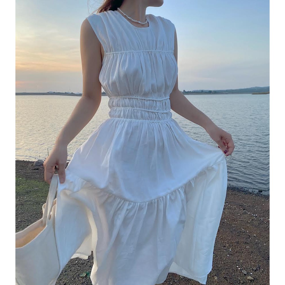 Đầm Trắng Sát Nách Hở Lưng EDINI - D1400 | BigBuy360 - bigbuy360.vn