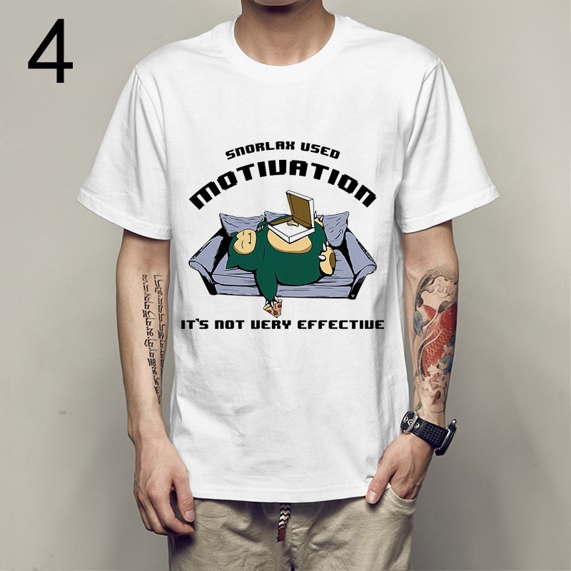 HOT- áo thun  Pokemon Funny Snorlax Nope siêu chất